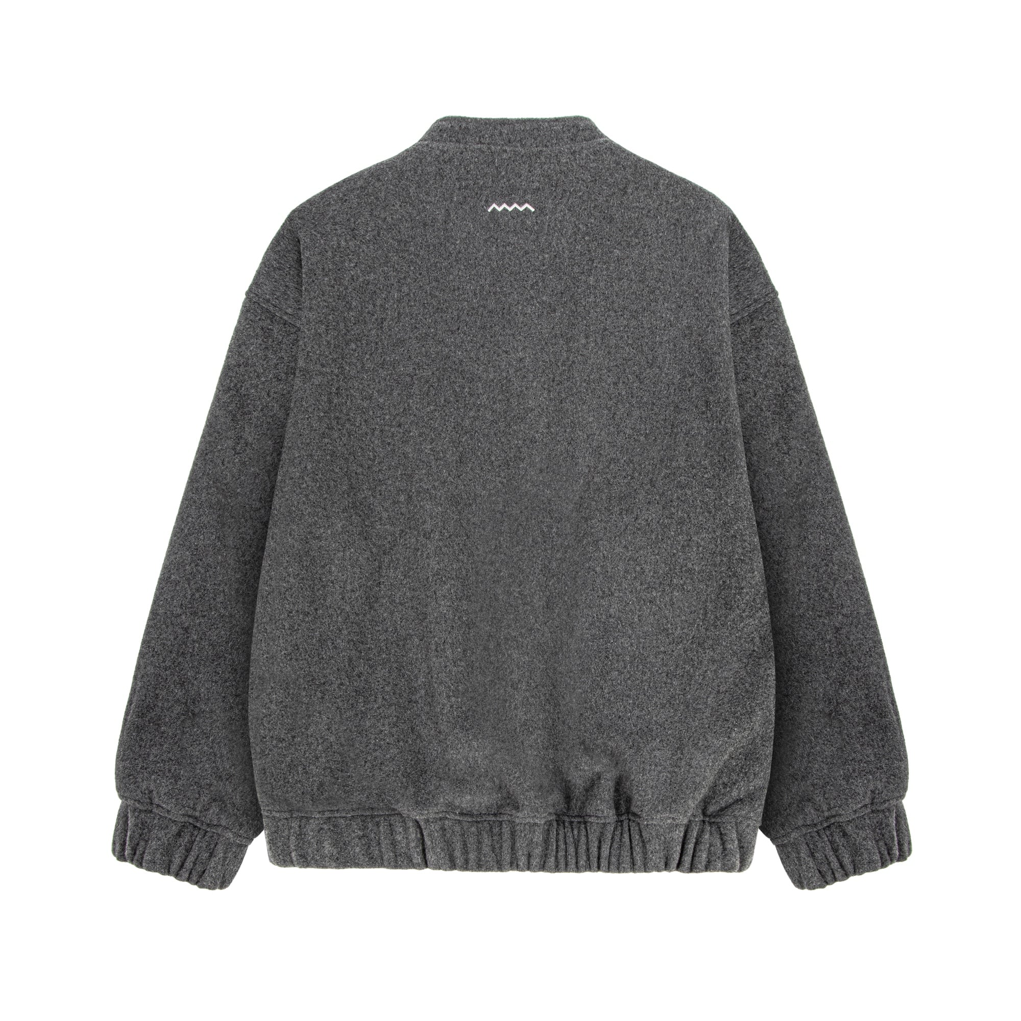 Grey Wool Oversized Bomber Jacket