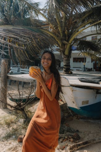 Midi Twisted Dress - Copper