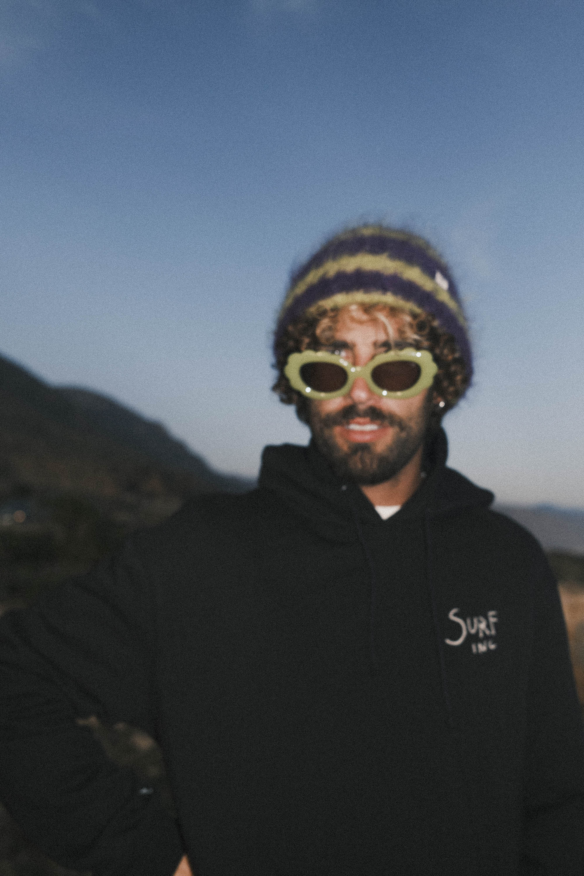 Flip Drip Beanie - Lime & Plum