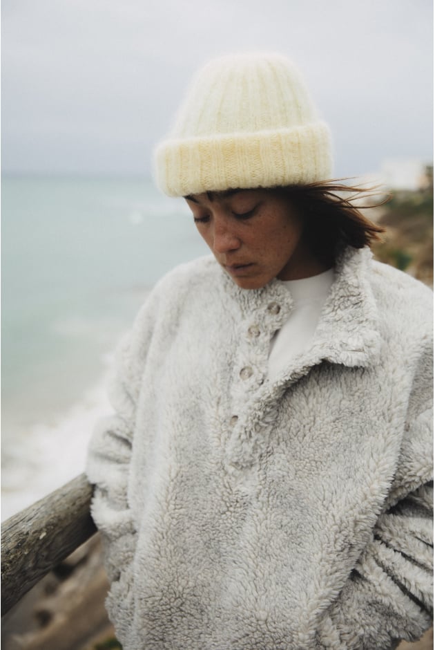 Sherpa High Neck Sweat - Salt and Pepper