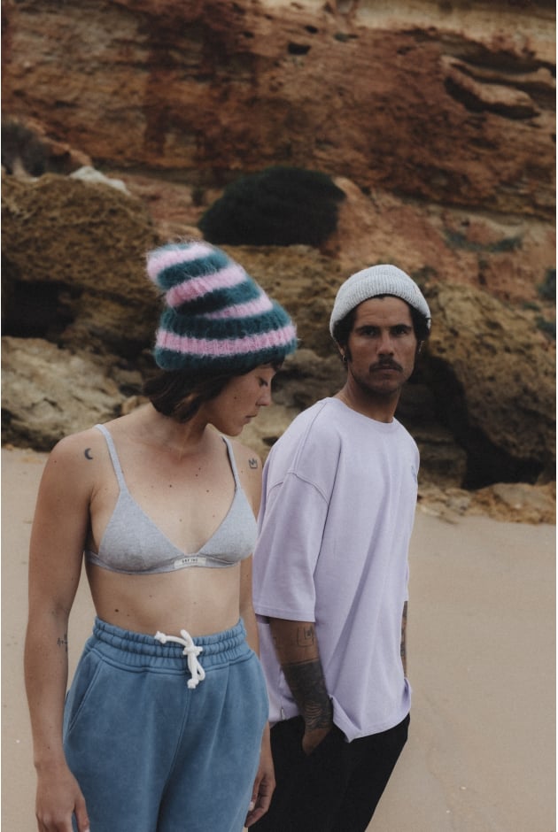 Flip Drip Beanie - Petrol & Pink Kush