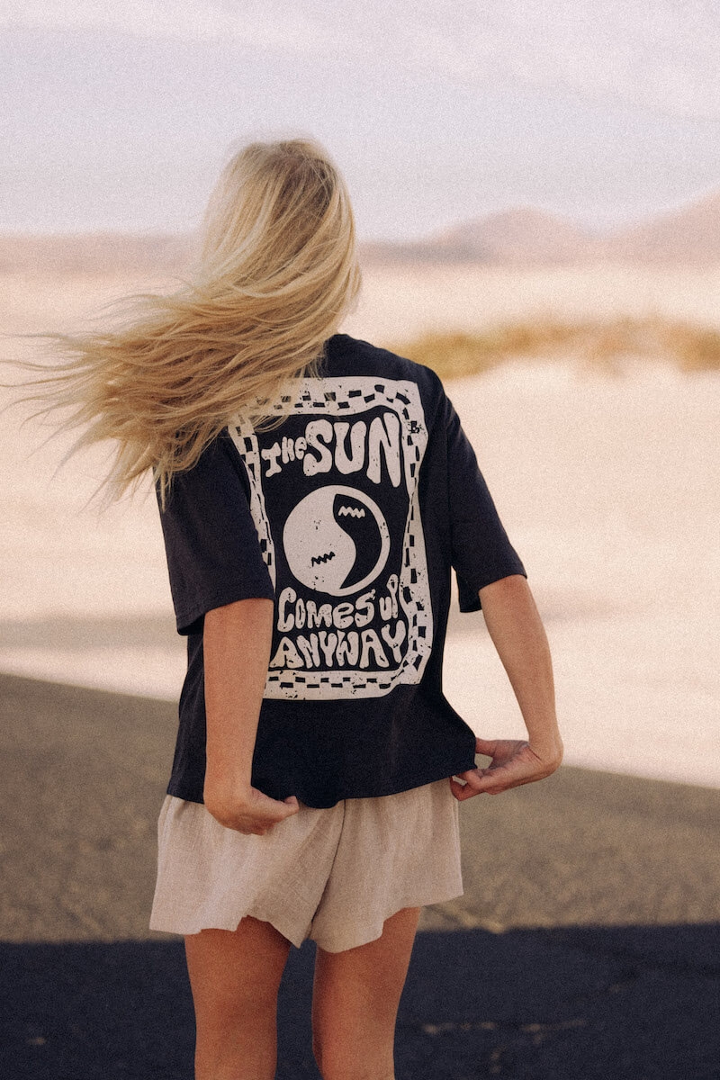 Yin Yang Box Tee - Acid Black