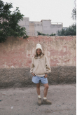 Sherpa High Neck Sweat - Vintage White Sherpa High Neck Sweat - Vintage White