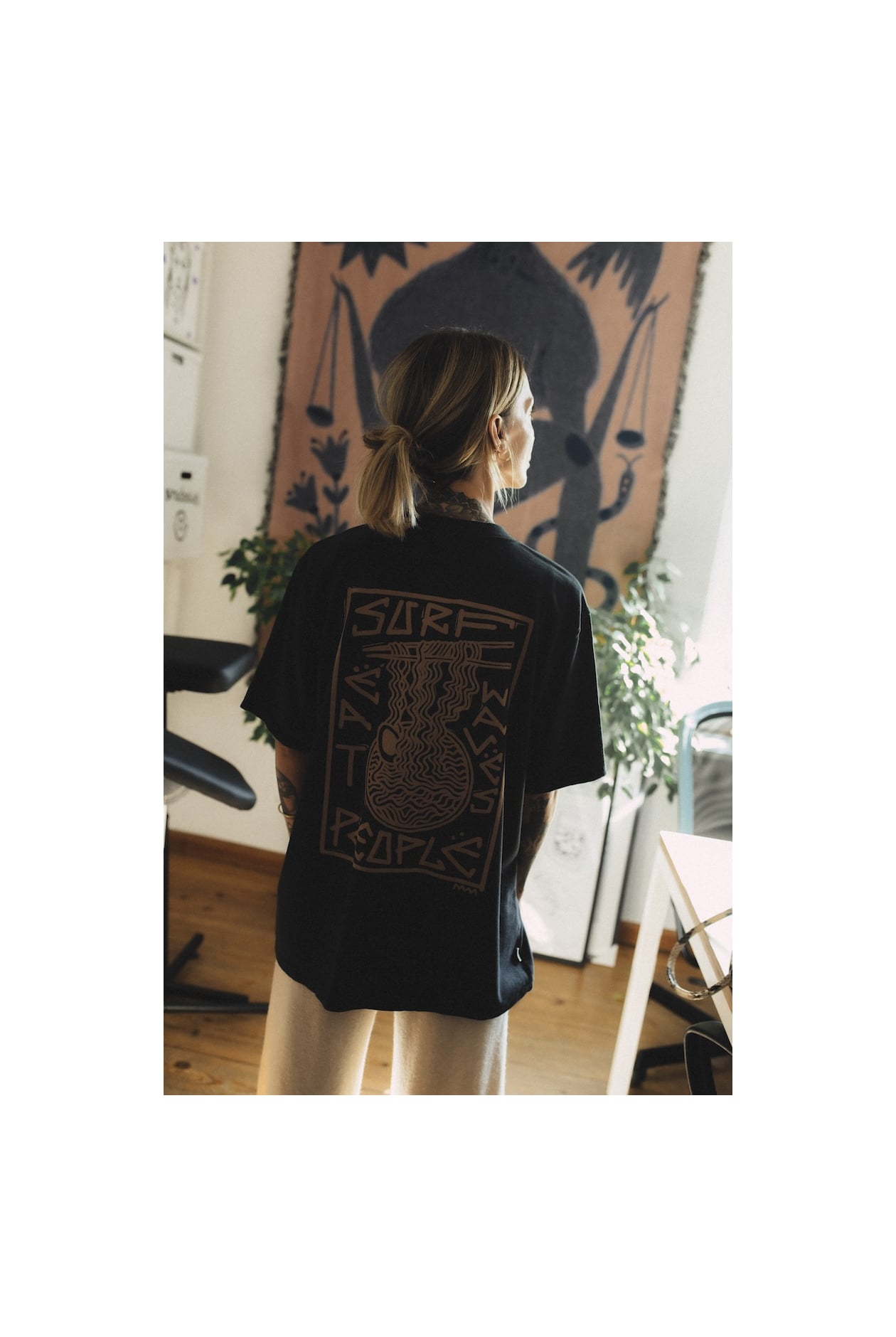 Surf Ramen Tee - Acid Black