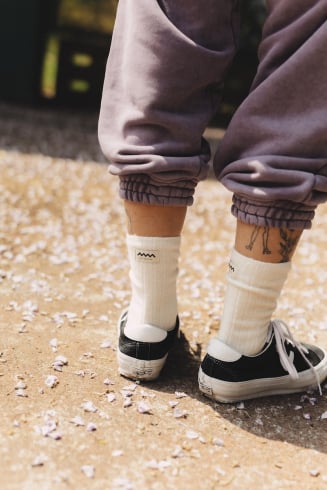 Just Pleasure Wool Socks - Vintage White