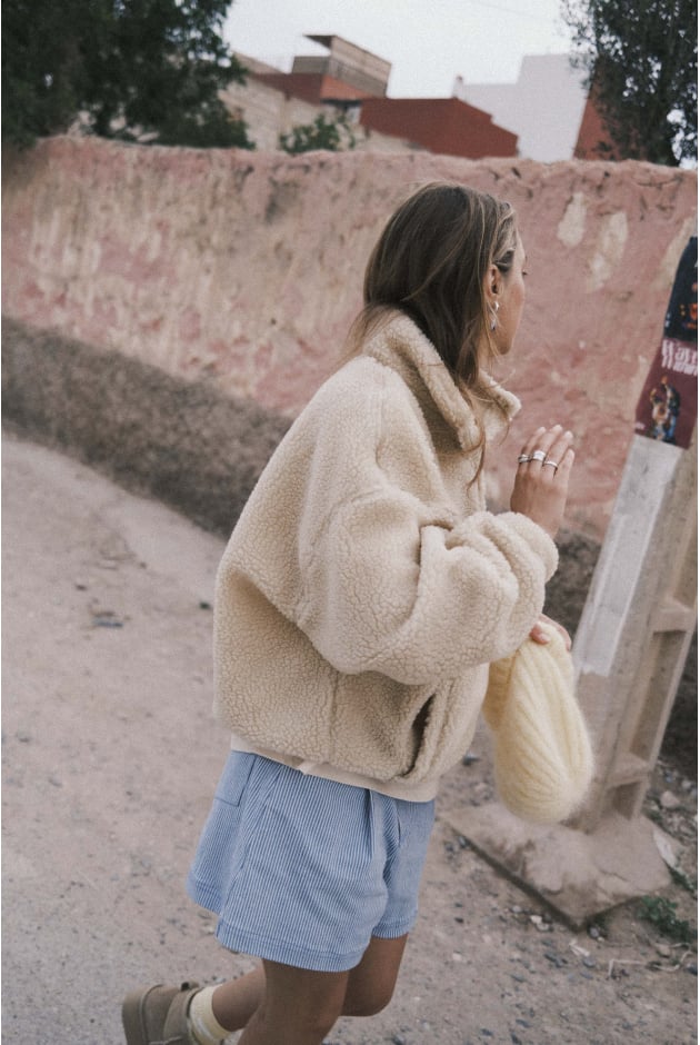 Denim Stripe Shorts - Light Blue Denim Stripe Shorts - Light Blue