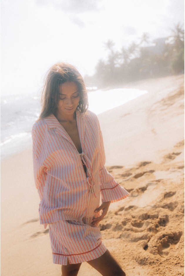 Whitney Stripe Shirt - Mango Kush Whitney Stripe Shirt - Mango Kush