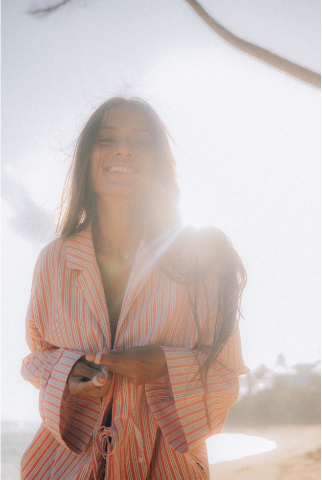 Whitney Stripe Shirt - Mango Kush Whitney Stripe Shirt - Mango Kush