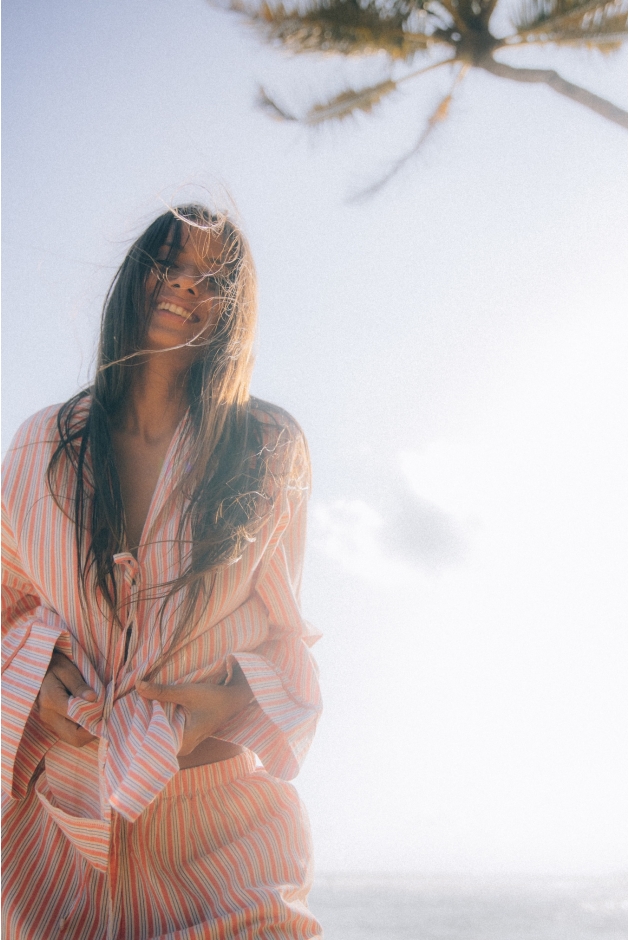 Whitney Stripe Shirt - Mango Kush Whitney Stripe Shirt - Mango Kush