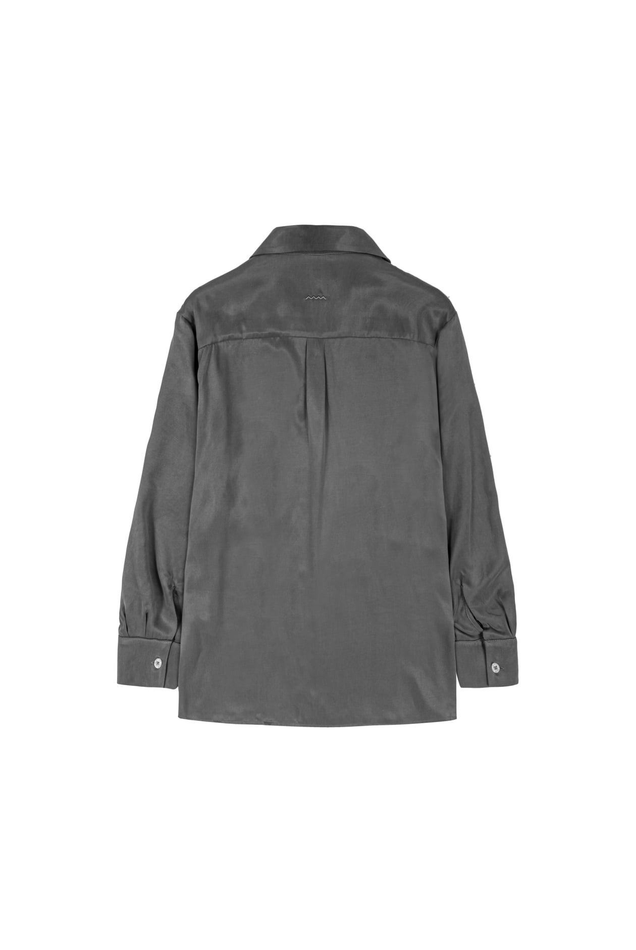 Cupro Loose Shirt - Stone Grey