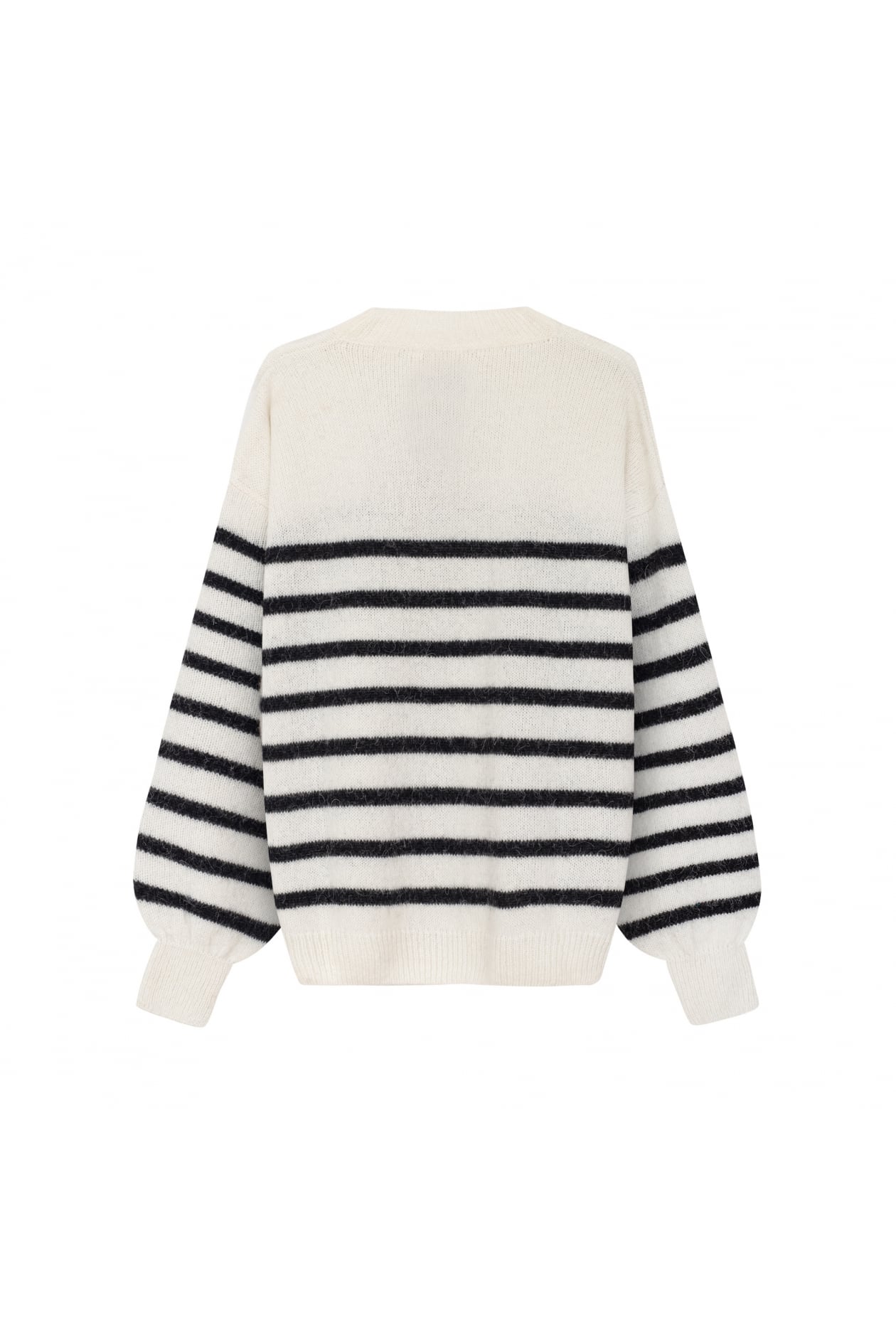 Striped Wool Sweater - Vintage White Striped Wool Sweater - Vintage White