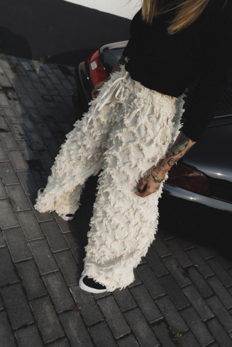Ruffled Loose Pants - Super Natural