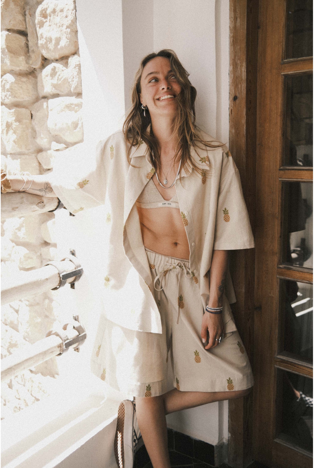 Tropical Pineapple Shirt - Vintage White Tropical Pineapple Shirt - Vintage White