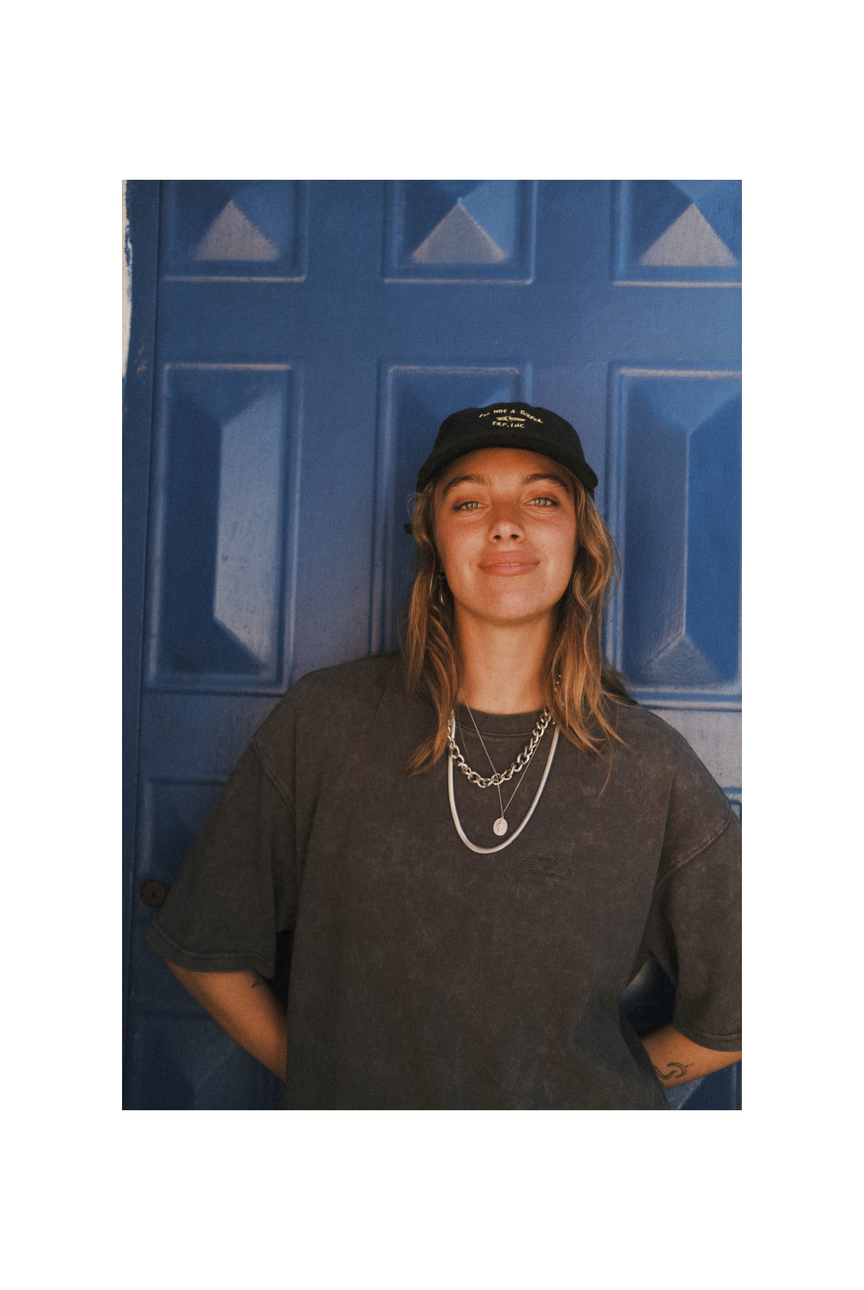 Not A Surfer Washed Cap - Acid Black And Mellow Yellow Not A Surfer Washed Cap - Acid Black And Mellow Yellow