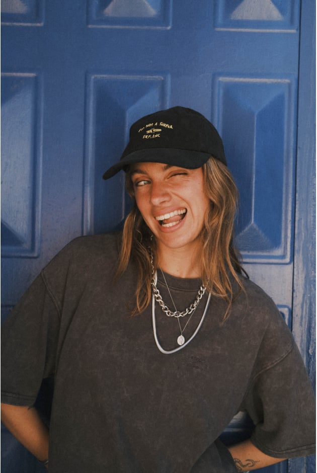 Not A Surfer Washed Cap - Acid Black And Mellow Yellow Not A Surfer Washed Cap - Acid Black And Mellow Yellow