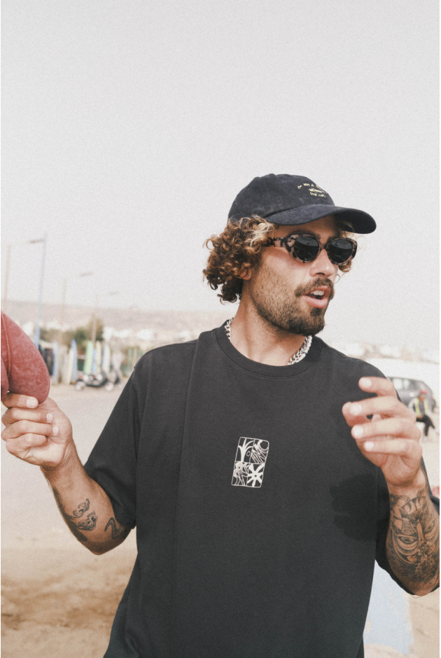 Not A Surfer Washed Cap - Acid Black And Mellow Yellow Not A Surfer Washed Cap - Acid Black And Mellow Yellow