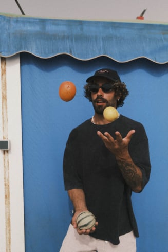 Not A Surfer Washed Cap - Acid Black And Dirty Pink