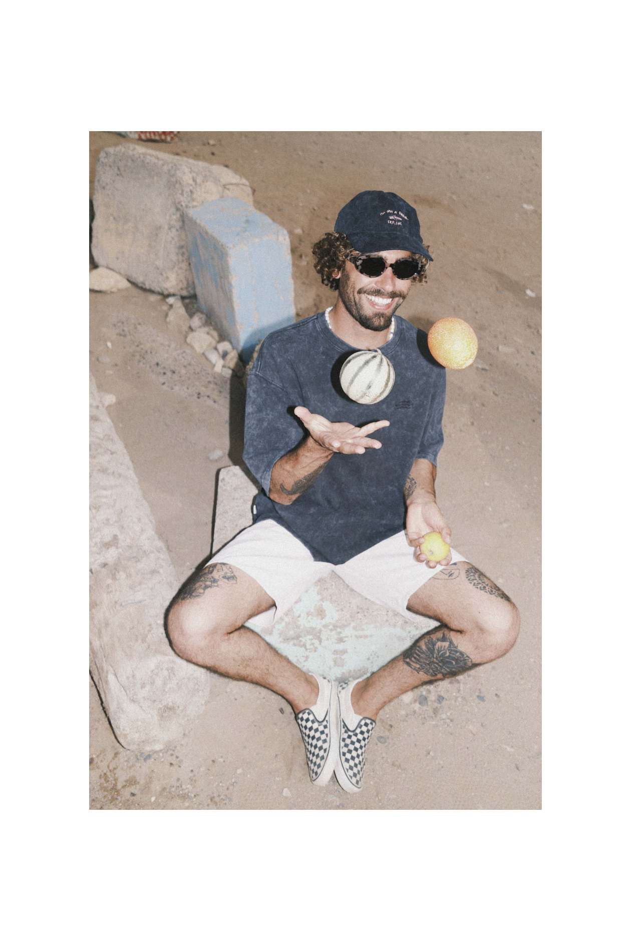 Not A Surfer Washed Cap - Acid Black And Dirty Pink