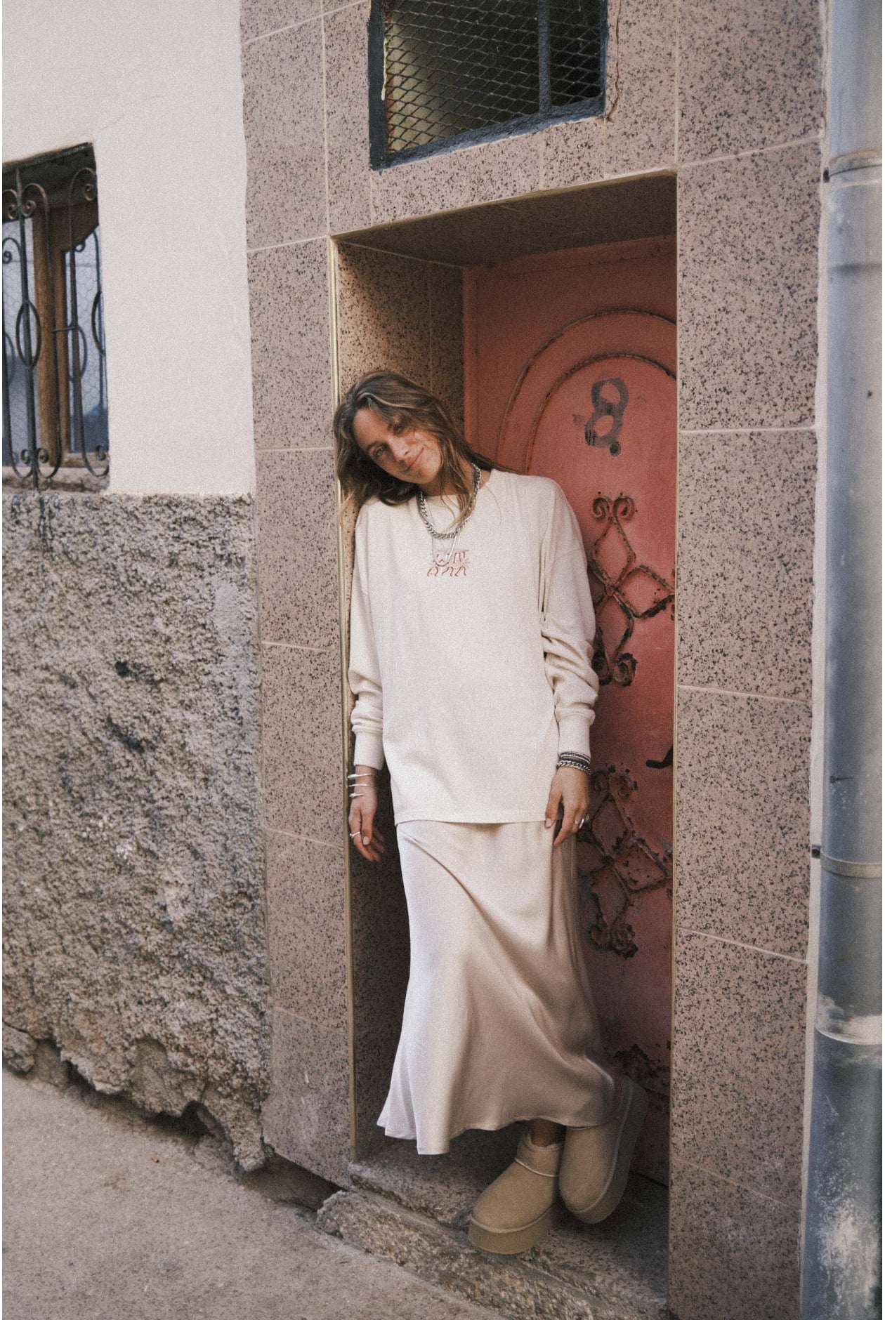 Twisted Silk Skirt - Champagne | Surf Inc. Twisted Silk Skirt - Champagne | Surf Inc.