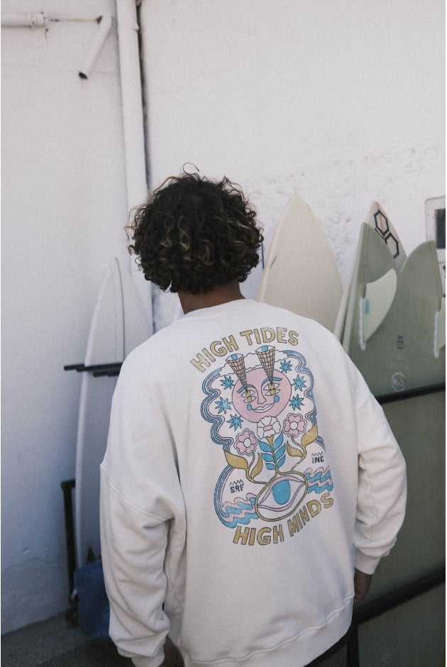 Mężczyzna  | High Tides Sweat - Vintage White | Surf Inc.