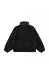 Black Sherpa High Neck Sweat - Space Black