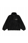 Black Sherpa High Neck Sweat - Space Black
