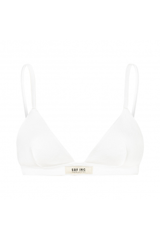 Stripe Lyocell Triangle Bra - Paper White