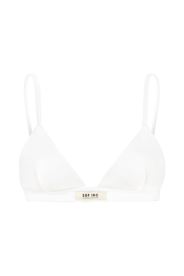 Bielizna damska. 2025  | Stripe Lyocell Triangle Bra - Paper White | Surf Inc.