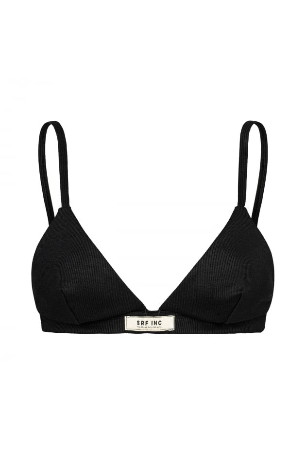 Stripe Lyocell Triangle Bra - Space Black Stripe Lyocell Triangle Bra - Space Black