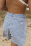 Denim Stripe Shorts - Light Blue Denim Stripe Shorts - Light Blue