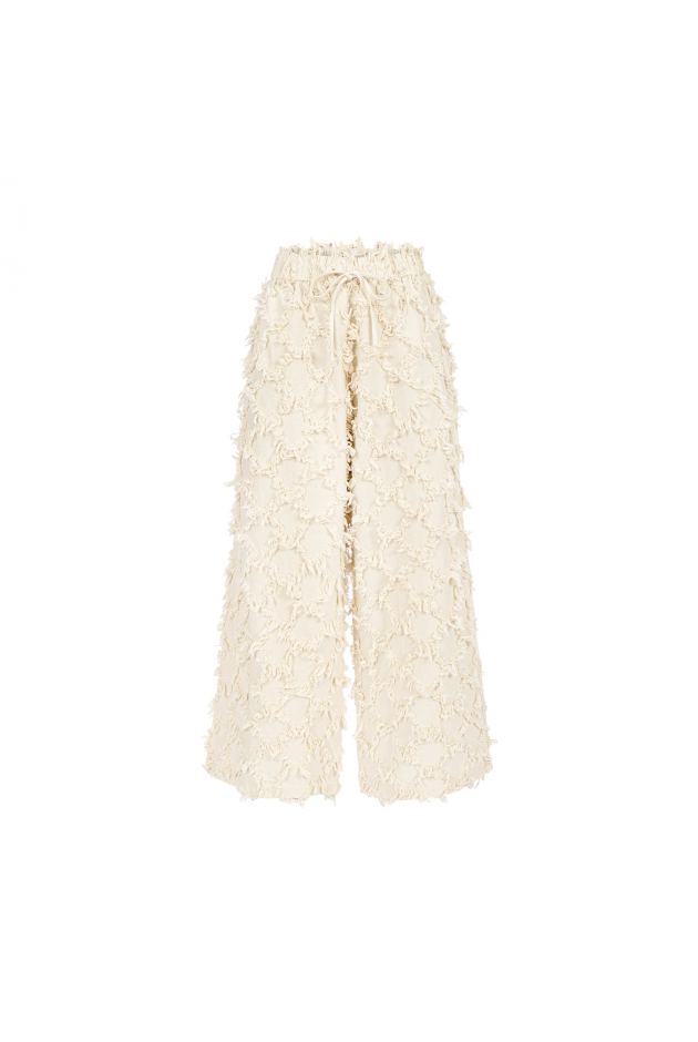 Ruffled Loose Pants - Super Natural Ruffled Loose Pants - Super Natural