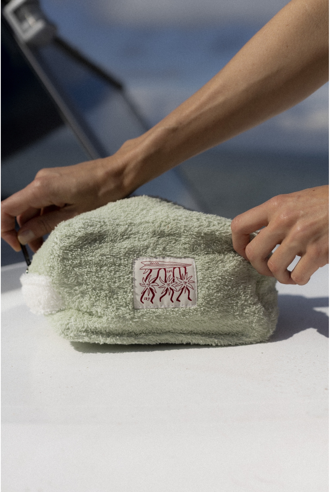 Frotte Travel Pouch - White Sage | Surf Inc. Frotte Travel Pouch - White Sage | Surf Inc.