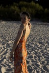 Floral Twisted Ankle Dress - Orange Haze