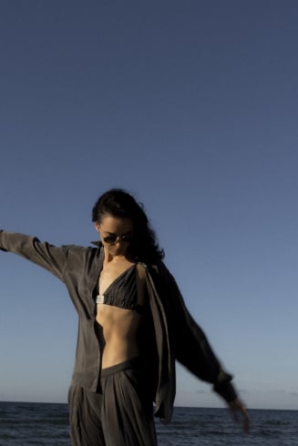 Cupro Bra - Stone Grey