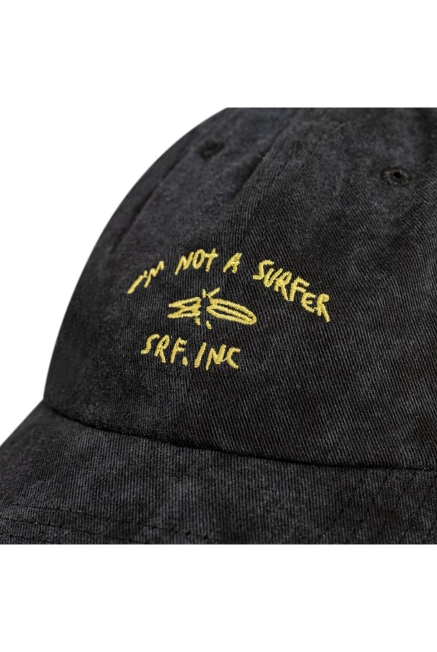 Not A Surfer Washed Cap - Acid Black And Mellow Yellow Not A Surfer Washed Cap - Acid Black And Mellow Yellow