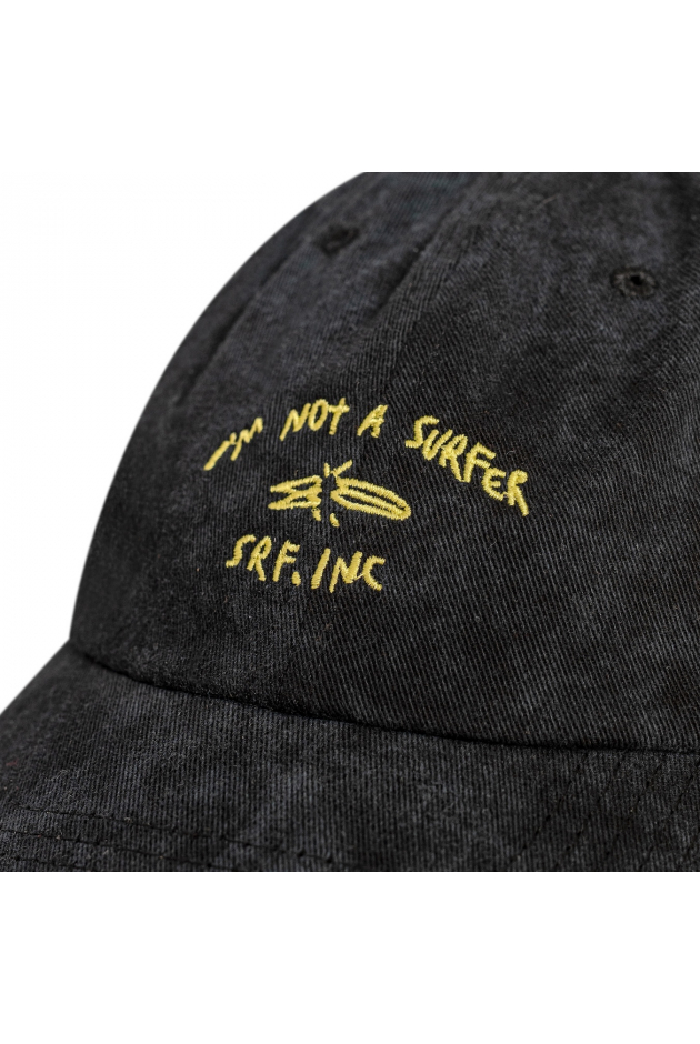 Not A Surfer Washed Cap - Acid Black And Mellow Yellow Not A Surfer Washed Cap - Acid Black And Mellow Yellow