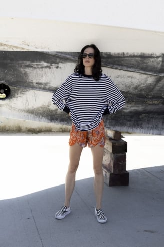 Floral Ethereal Shorts - Orange Haze