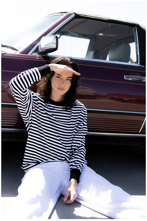 Longsleeve damskie. Lato 2025  | No Gripe Just Stripe LS - Space Black | Surf Inc.