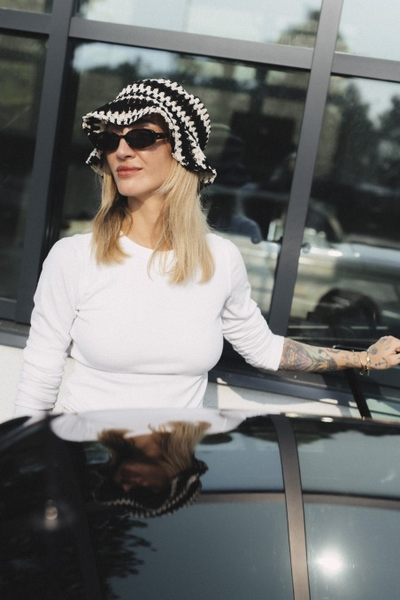 Zebra Crochet Bucket Hat - Super Natural - Cappelli Zebra Crochet Bucket Hat - Super Natural - Cappelli