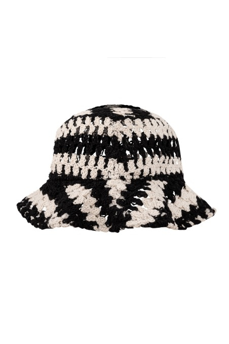 Zebra Crochet Bucket Hat - Super Natural - Cappelli Zebra Crochet Bucket Hat - Super Natural - Cappelli