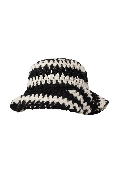 Zebra Crochet Bucket Hat - Super Natural - Cappelli Zebra Crochet Bucket Hat - Super Natural - Cappelli