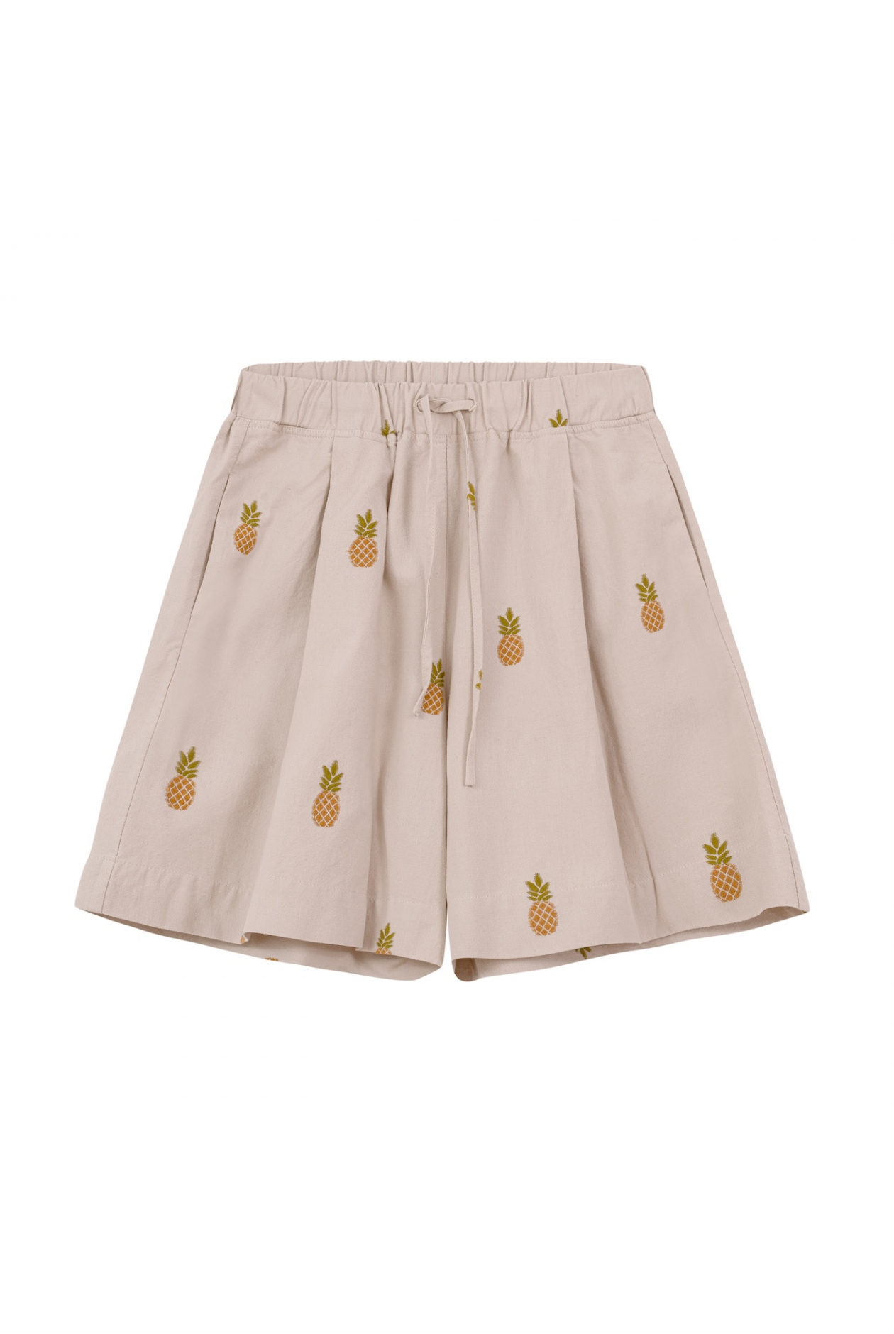 Tropical Pineapple Shorts - Vintage White