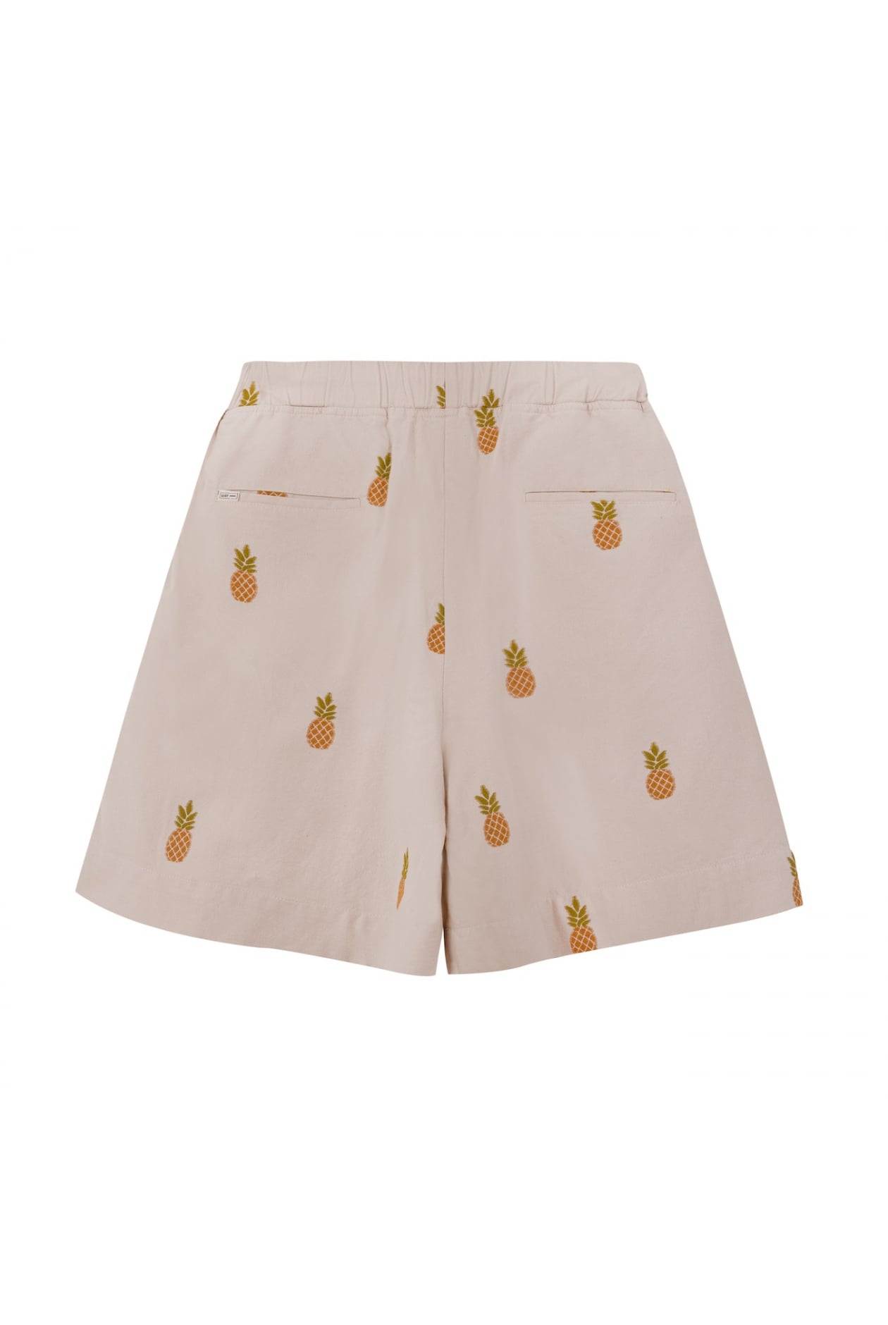 Tropical Pineapple Shorts - Vintage White