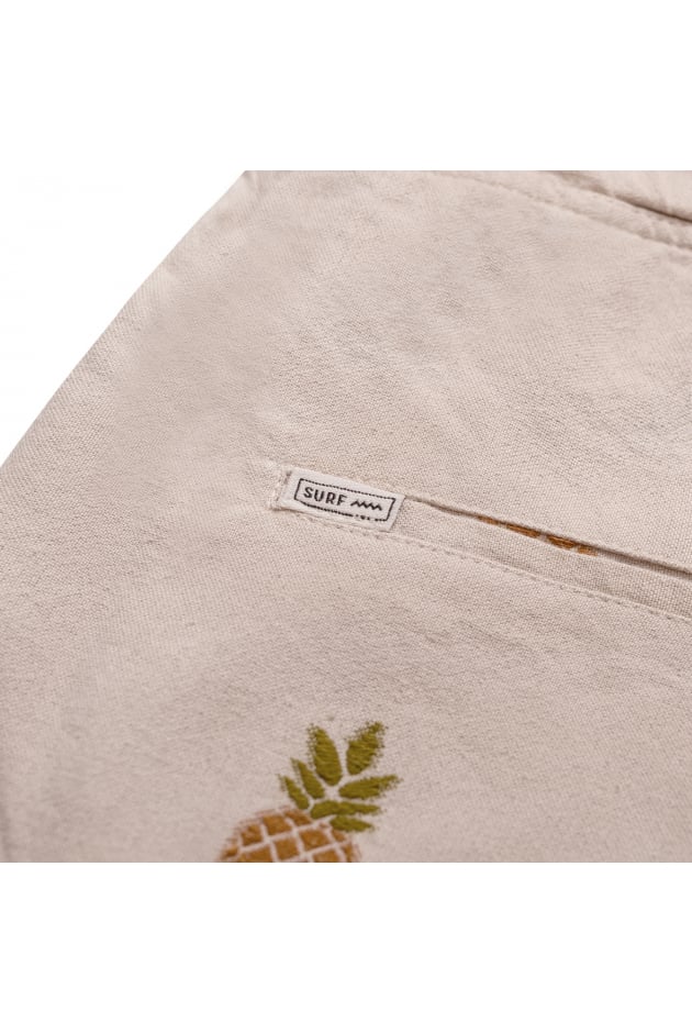 Tropical Pineapple Shorts - Vintage White Tropical Pineapple Shorts - Vintage White