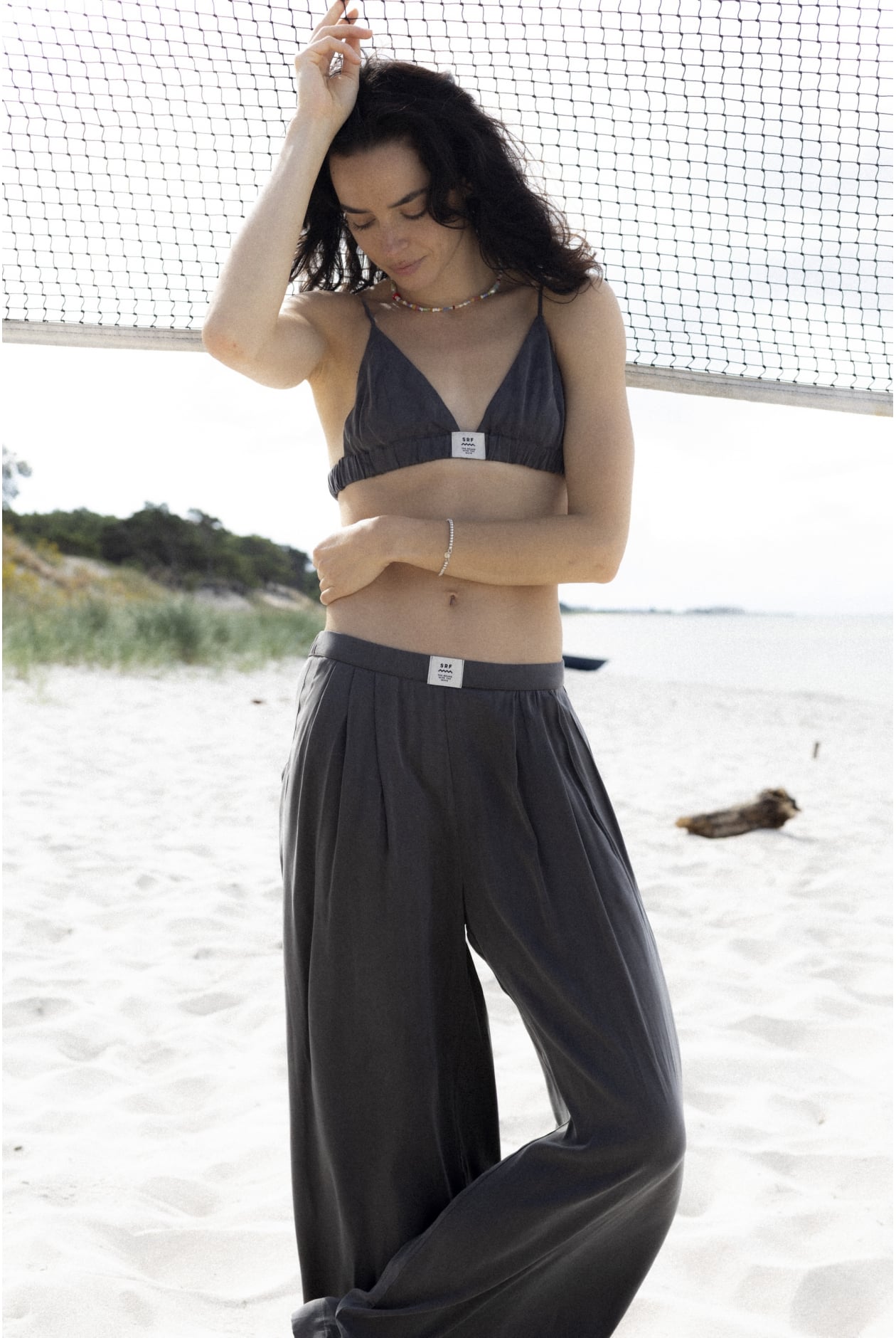 Cupro Loose Pants - Stone Grey Cupro Loose Pants - Stone Grey