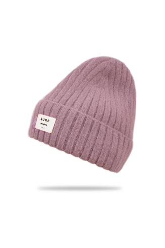 Rib Fluffy Beanie - Dirty Pink