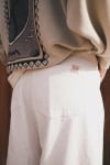 Cord Wide Leg Pants - Vintage White
