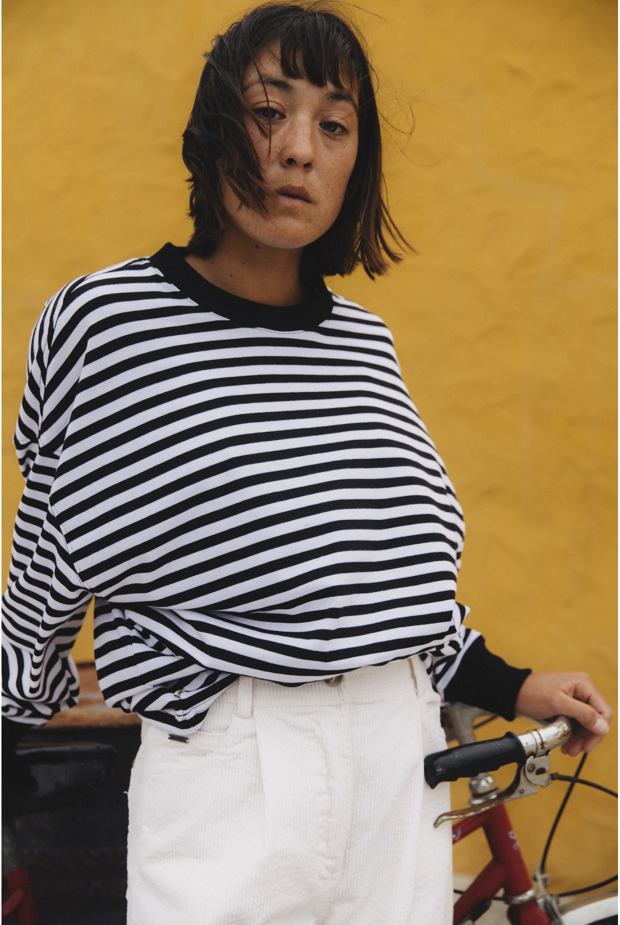 Cord Wide Leg Pants - Vintage White