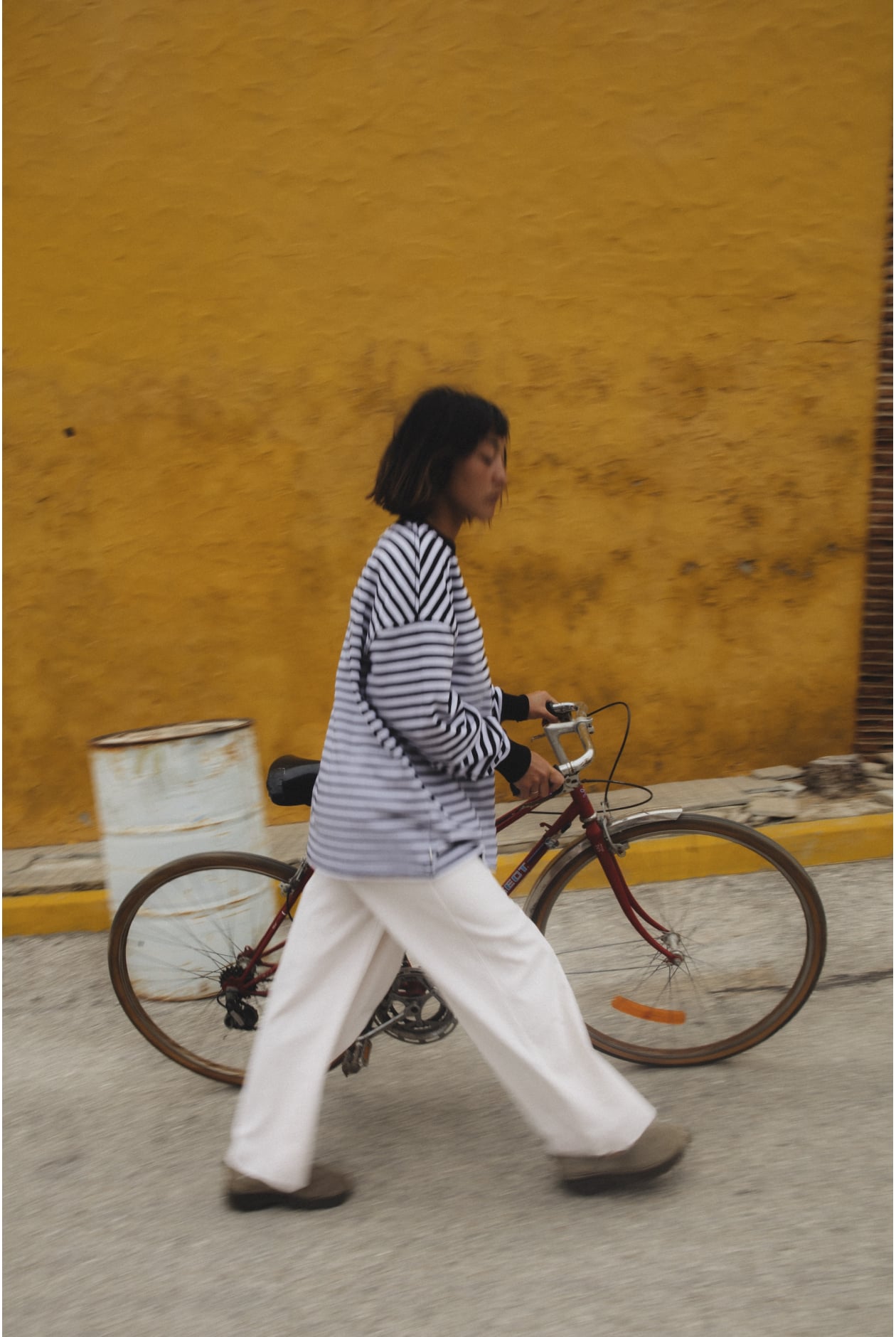 Cord Wide Leg Pants - Vintage White