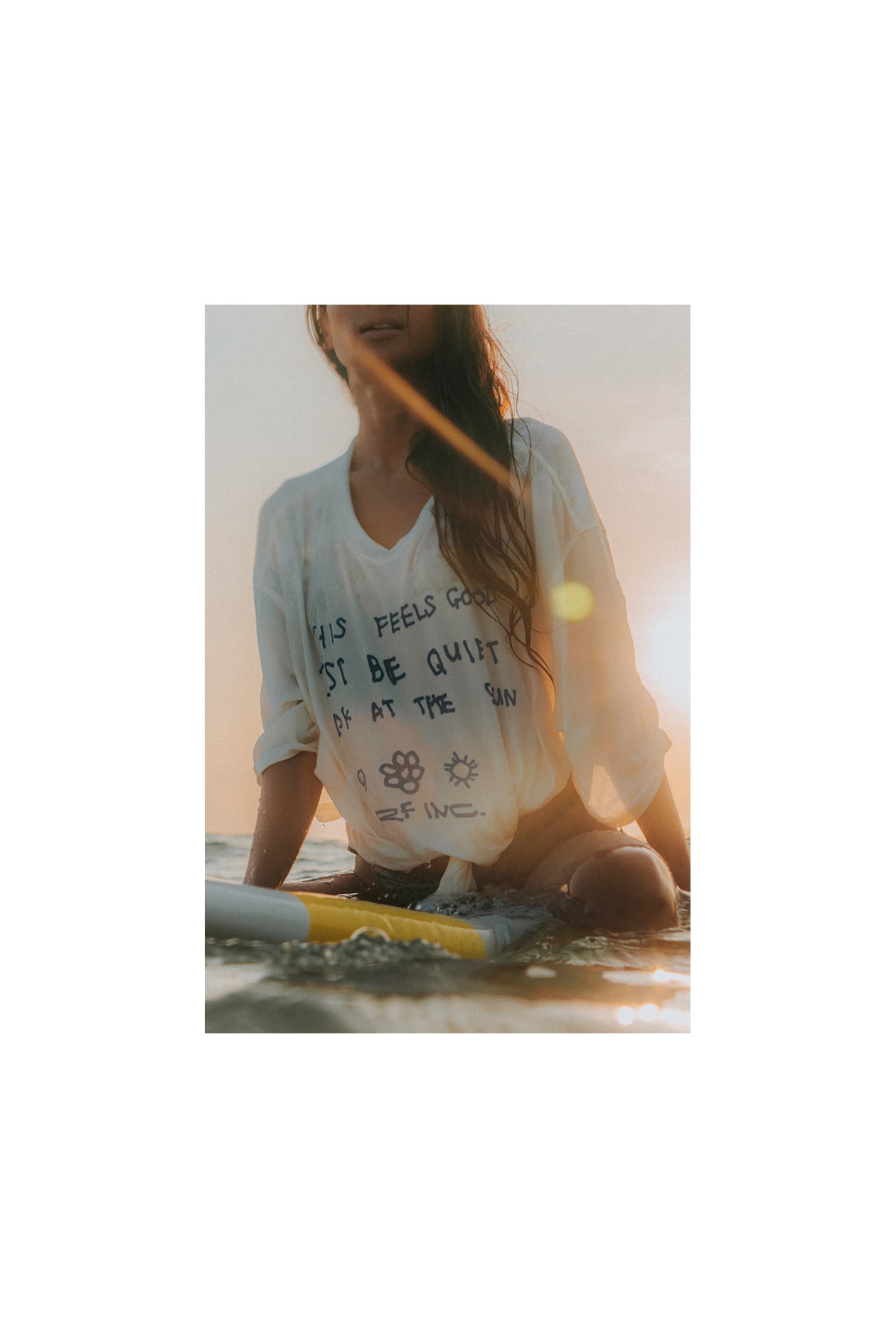 Just Be Quiet Box Tee - Vintage White | Surf Inc. Just Be Quiet Box Tee - Vintage White | Surf Inc.